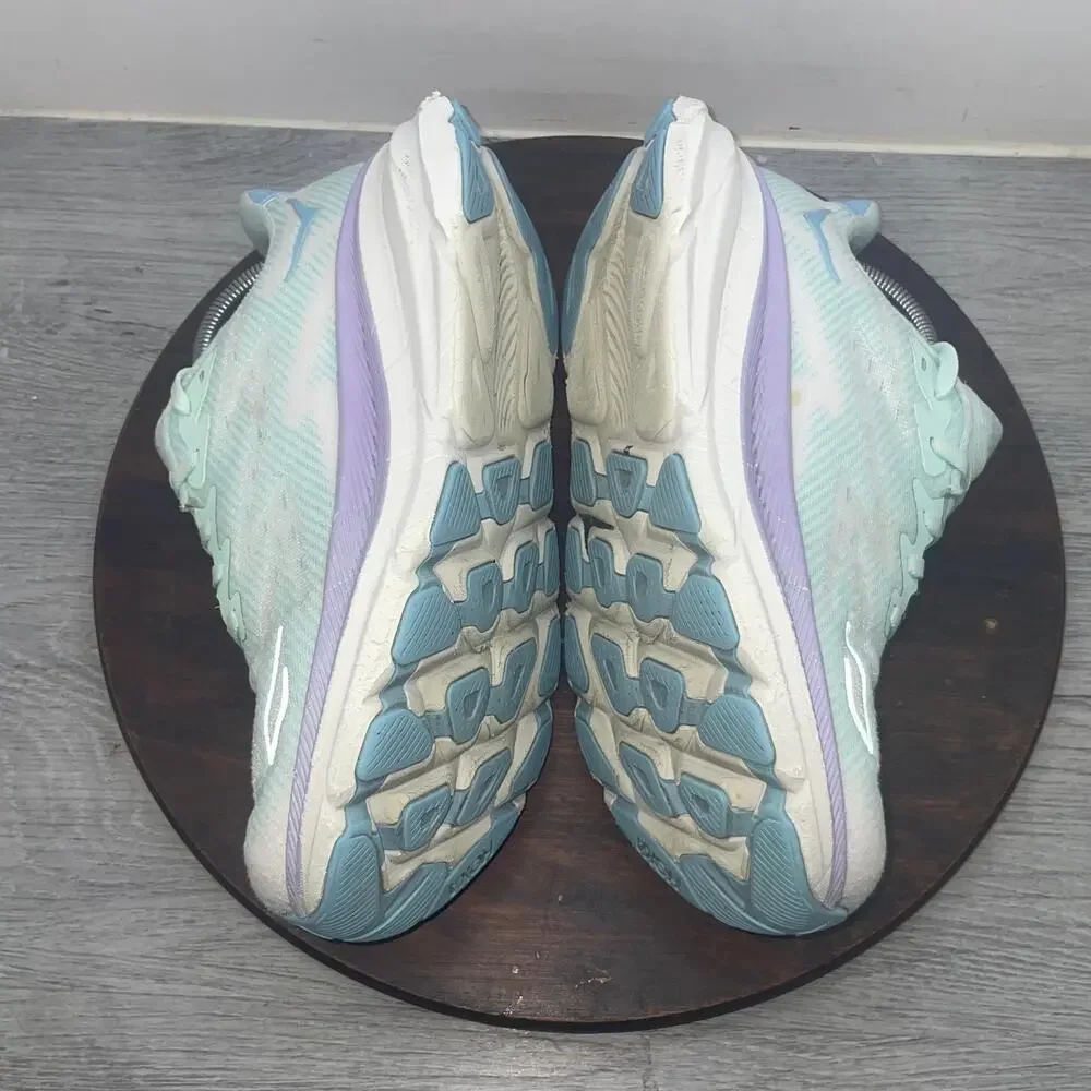 Hoka One One Clifton 9 Women Size 8.5 Blue Purple Running Walking Shoes Sneakers